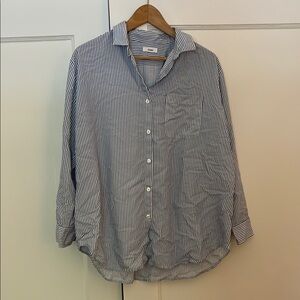 Storq size 3 blue and white striped maternity shirt